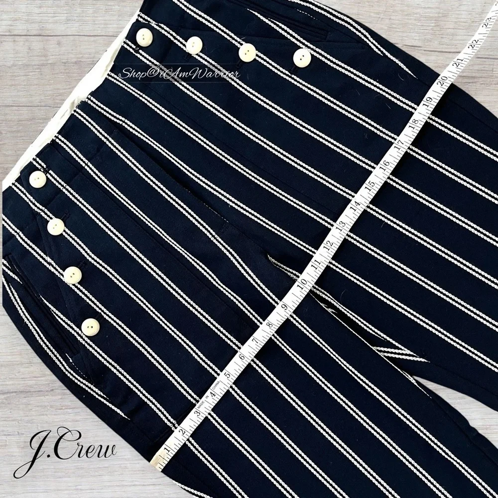 J.Crew NWT navy sailor pants in pinstripe *shop@iamwarrior